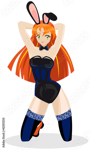 sensuality girl bunny sitting