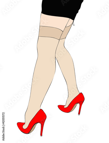 Belle Gambe con scarpe rosse
