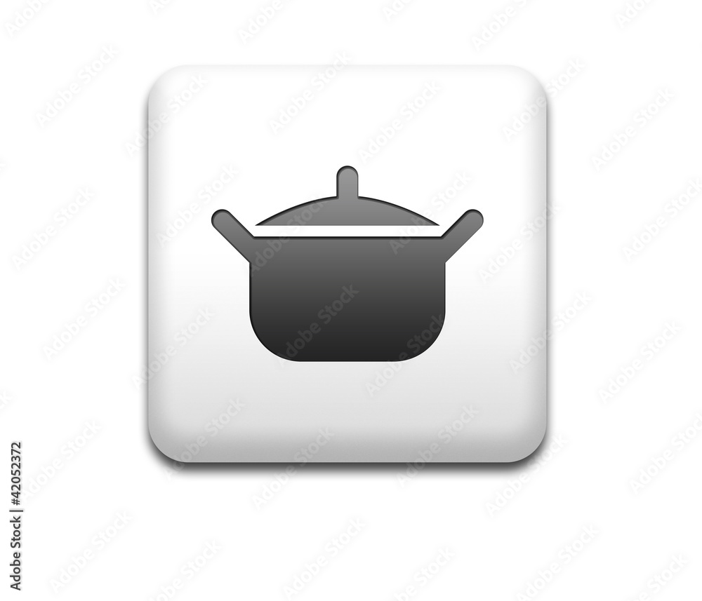 Obraz premium Boton cuadrado blanco cazuela