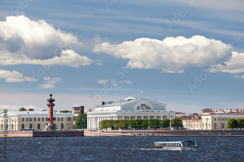 Russia.Petersburg.Vasilevsky island and Rostral columns... photo