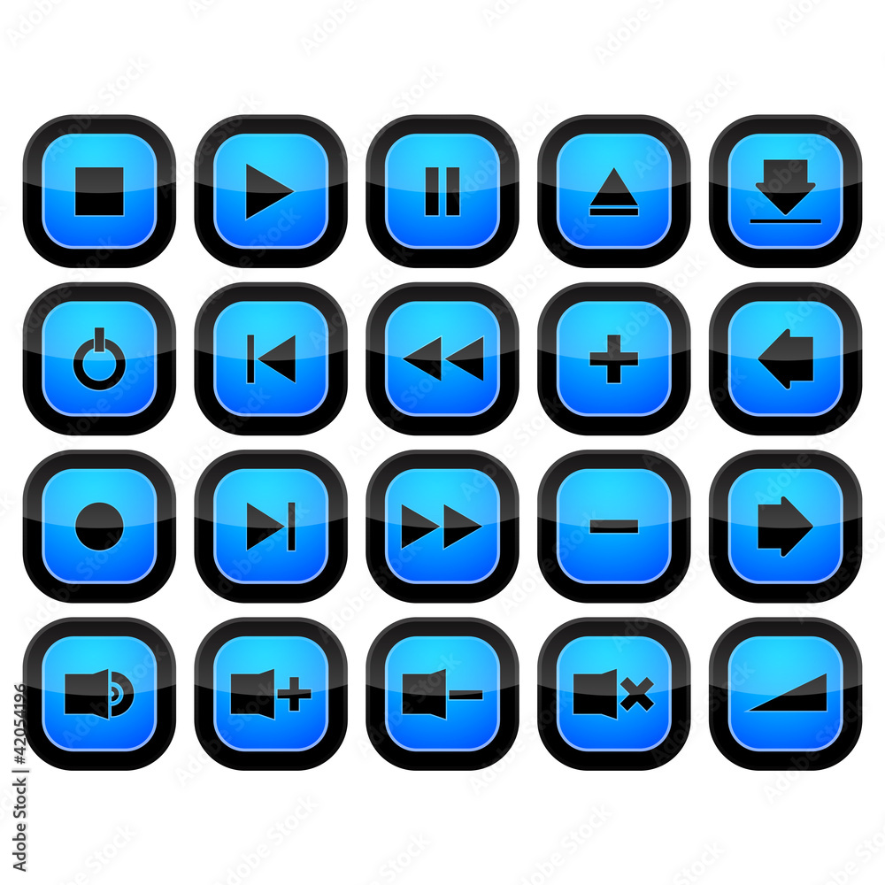 Multimedia control button set. Multimedia control button set.