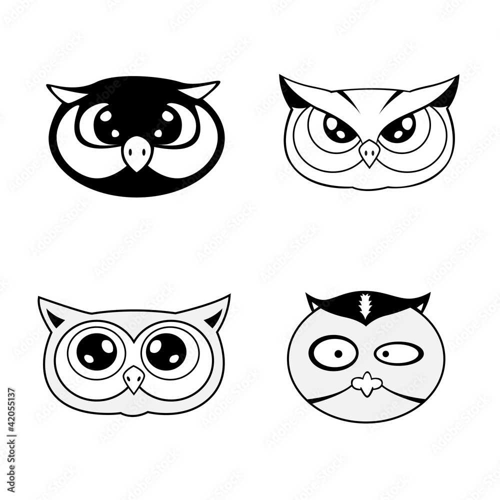 Fototapeta premium head of owl Illustration