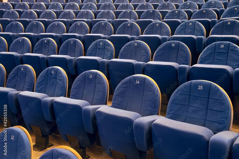 Naklejka premium Rows of chairs in cinema or theater