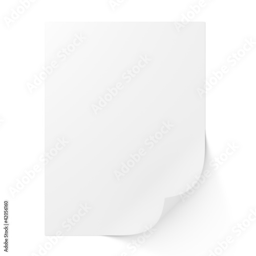 Empty sheet of paper on white