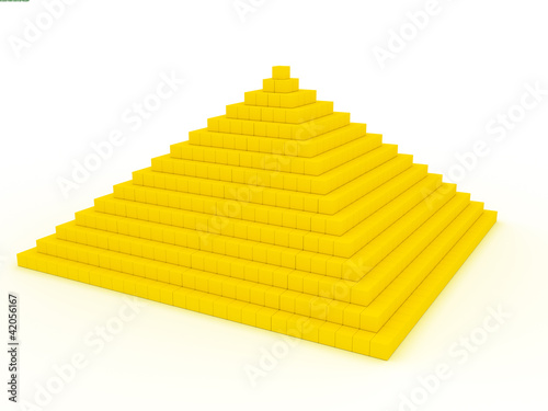 the yellow pyramid isolated