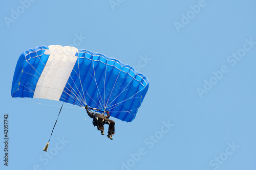 parachutist on sky