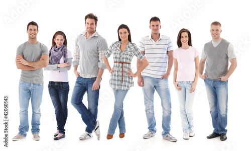 Group portrait of happy young people