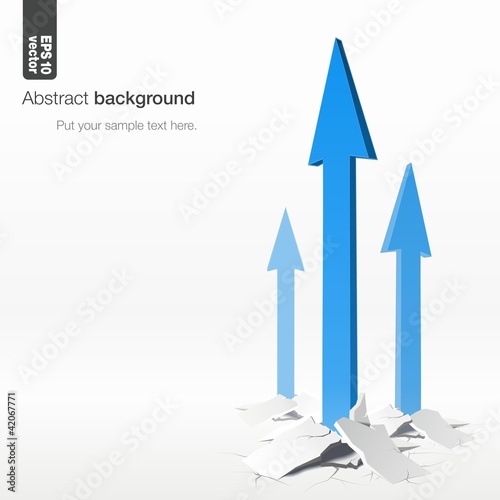 success concept: 3d vector illustration of growth arrows