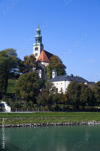 church along Salzbach river in Salzburg photo