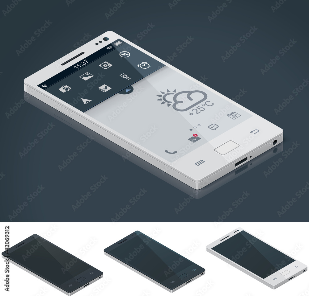 Vector isometric generic smartphone Vector isometric generic smartphone