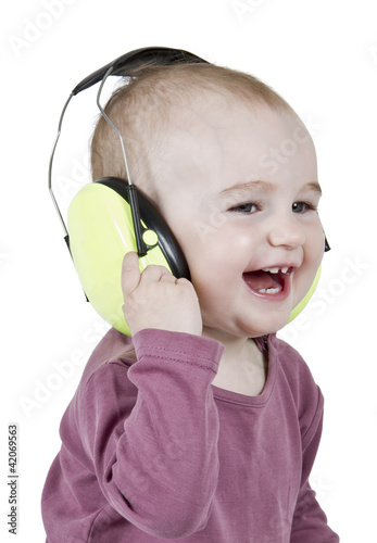 young child with ear protection