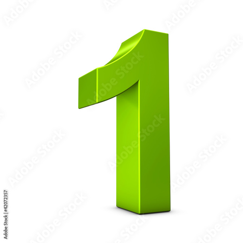 Number 1 3d render illustration