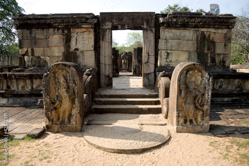 Ancient Buddha statue  in Polonnaruwa - vatadage temple, UNESCO photo