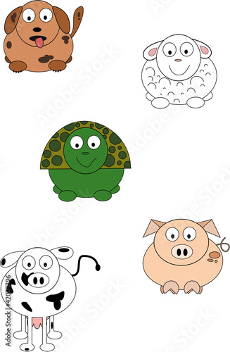 Cute cartoon animals.