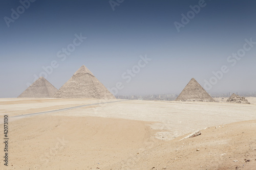 Unusual View Of The Pyramids Of Cairo Egypy