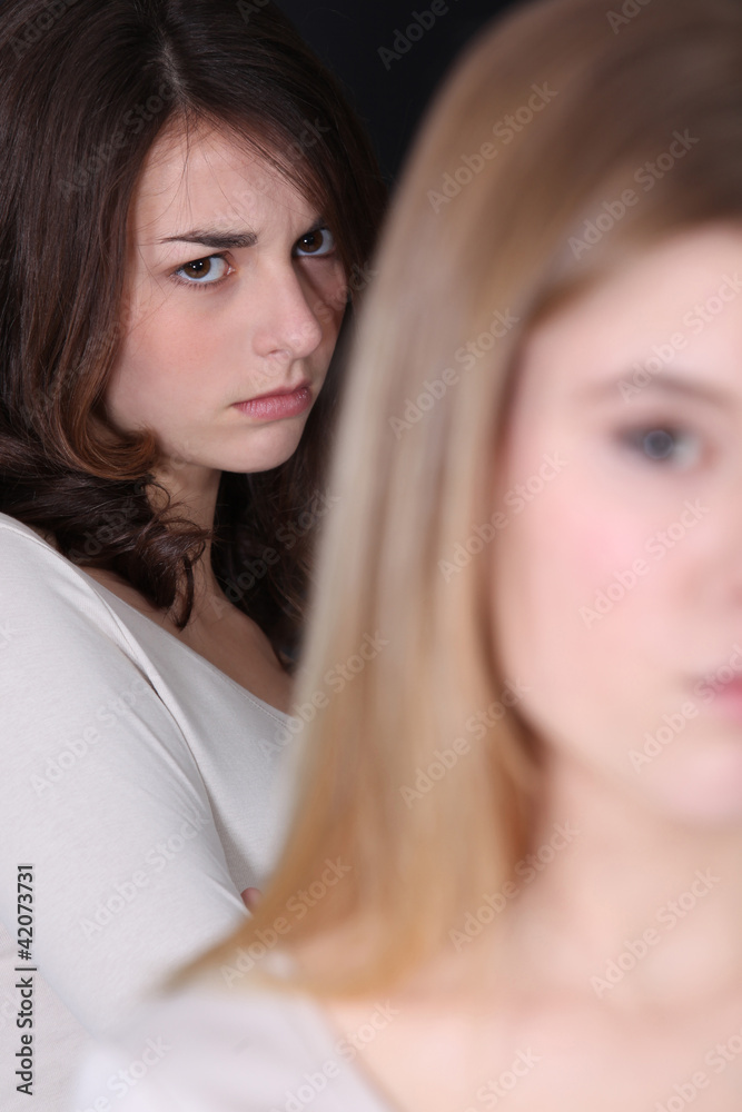 two girlfriends having a quarrel two girlfriends having a quarrel