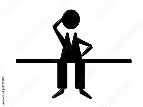 3D Charakter Figur - nachdenken