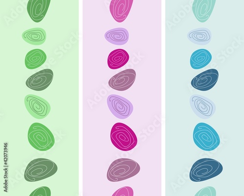 Set of abstract floral border