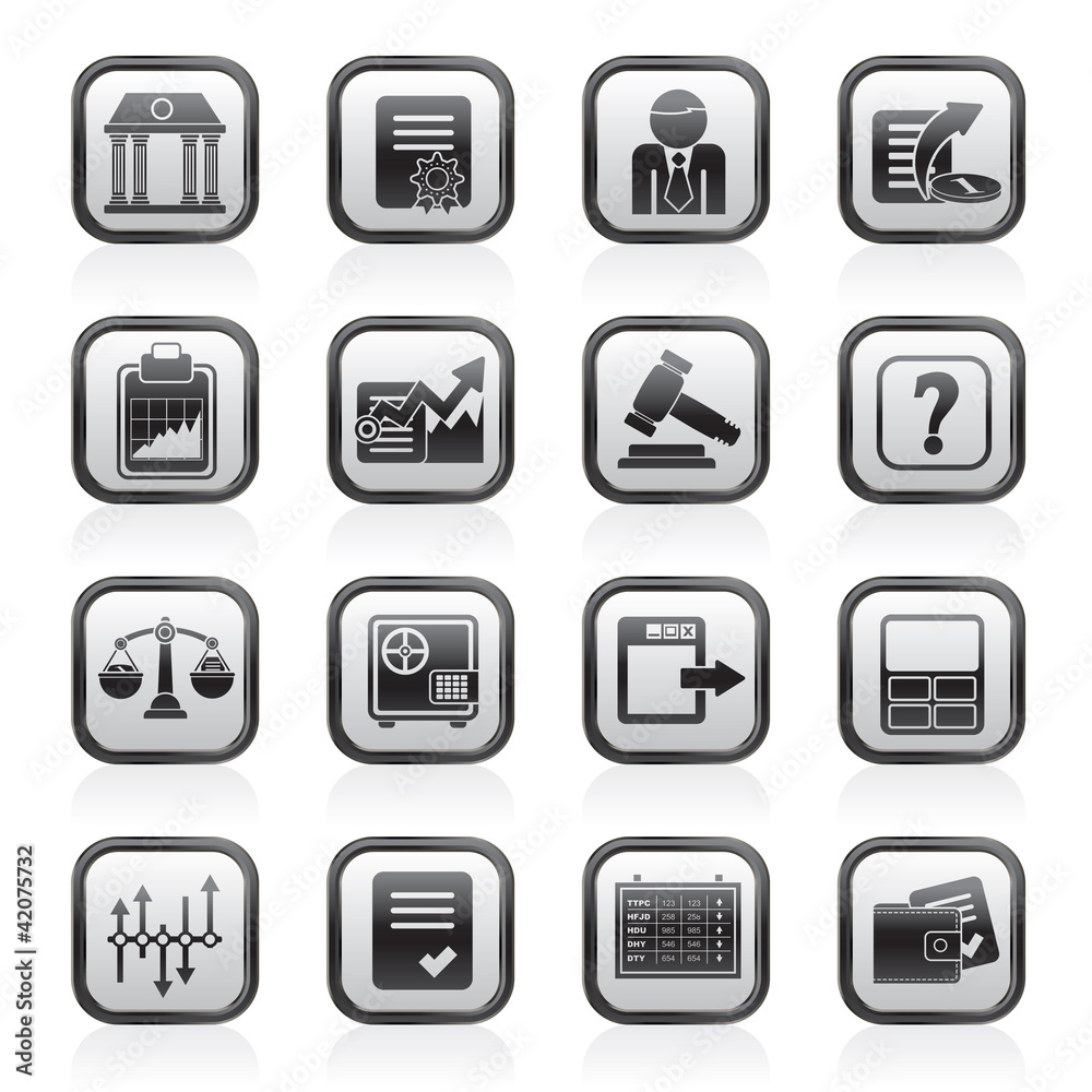 Stock exchange and finance icons - vector icon set Stock exchange and finance icons - vector icon set