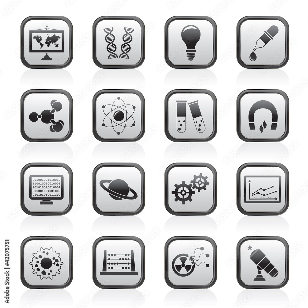 science, research and education Icons - Vector Icon set