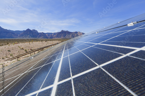 Solar panels in the Mojave Desert.