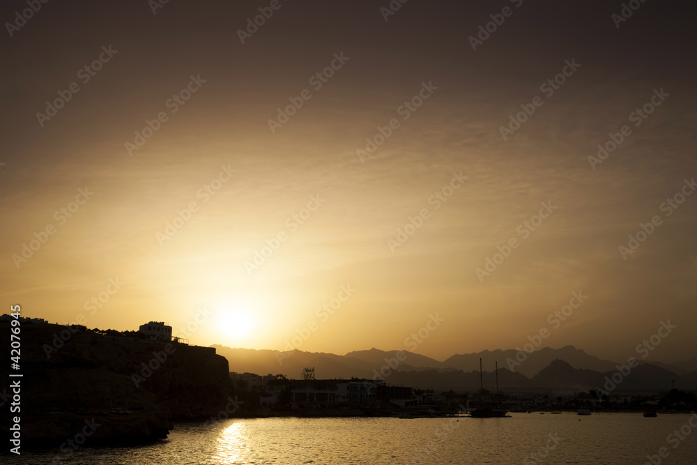 Sunset On The Coast Of Egypt Near Sharm