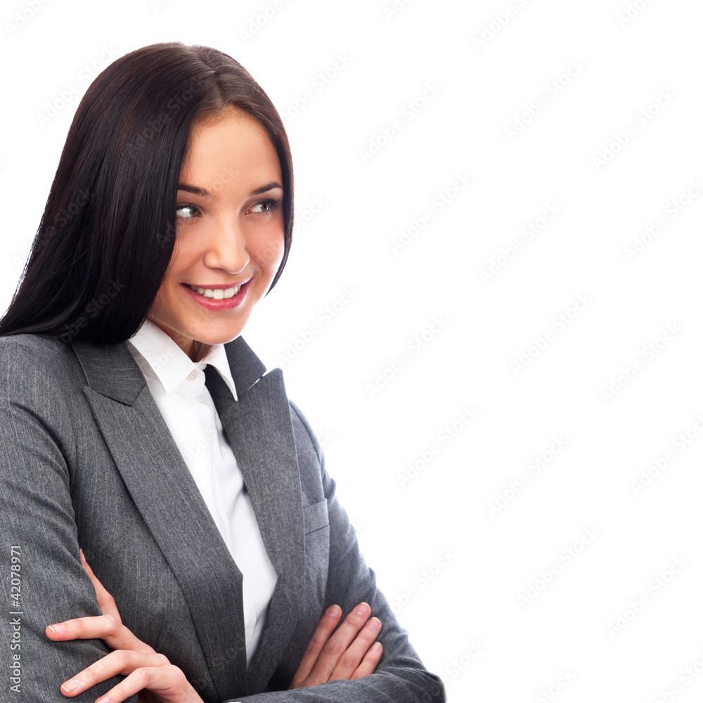 Young smiling business woman isolated Young smiling business woman isolated
