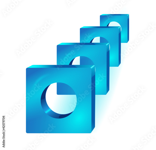 logo design bleu carré