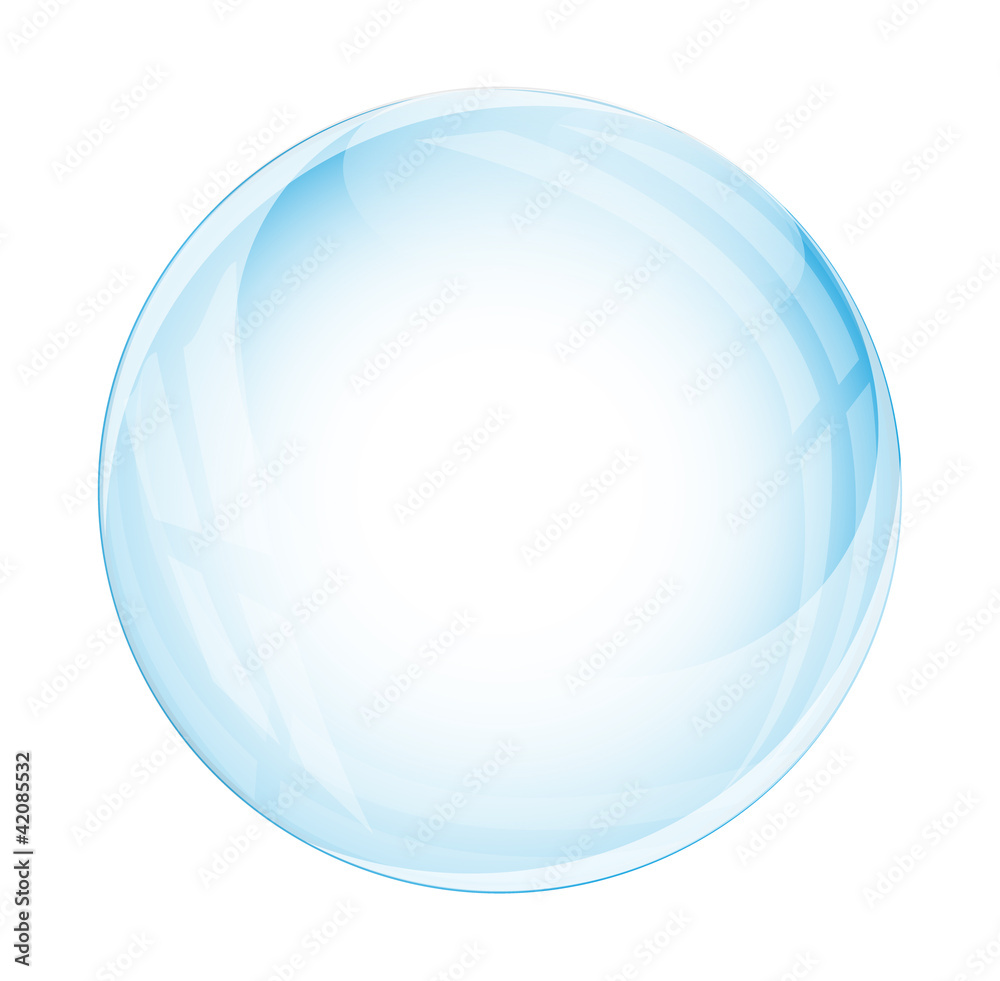 Glass sphere isolated on white