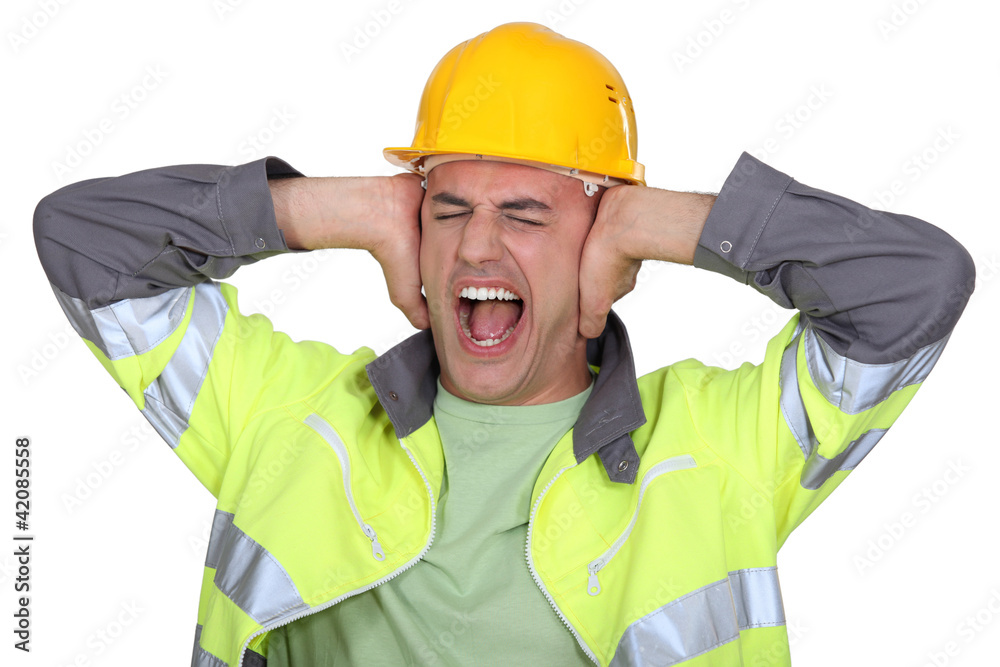 Workers covered their ears