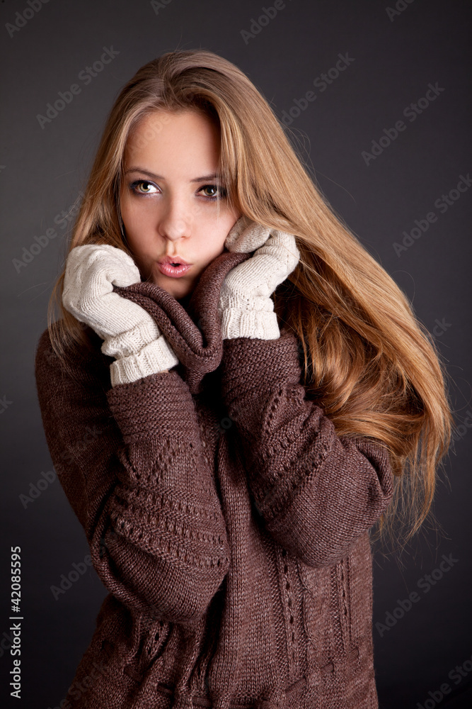 Beauty Portrait. Beautiful woman on a black background Beauty Portrait. Beautiful woman on a black background
