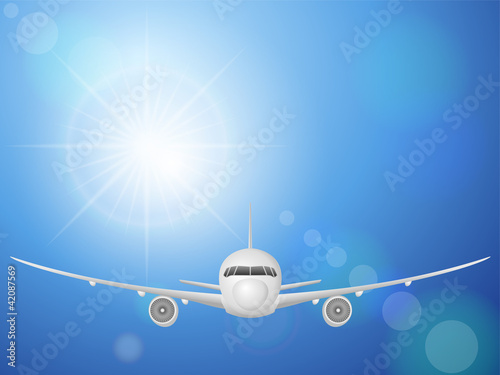airplane on blue sky