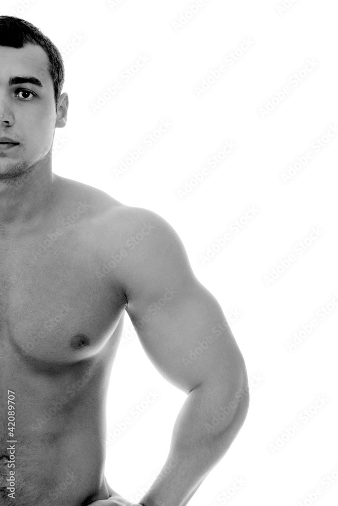 Bodybuilder showing his muscles Bodybuilder showing his muscles
