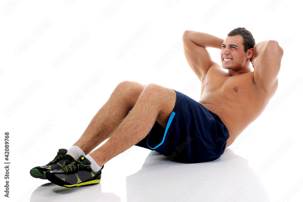 Bodybuilder showing his muscles Bodybuilder showing his muscles