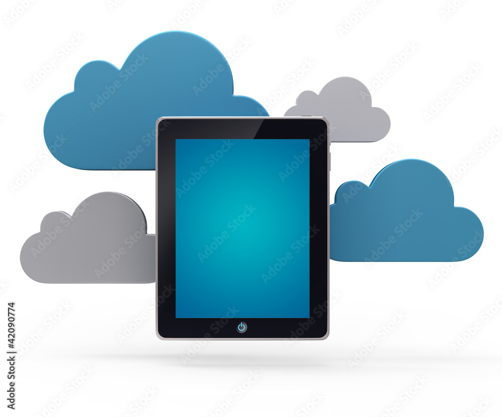 Cloud network and the digital tablet pc. Conceptual image. Cloud network and the digital tablet pc. Conceptual image.