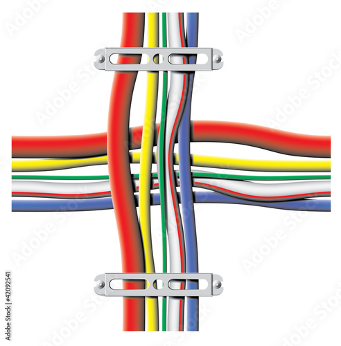 color cables with brackets - vector