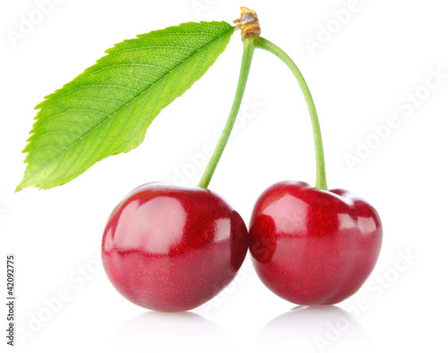 two ripe merry isolated on white background