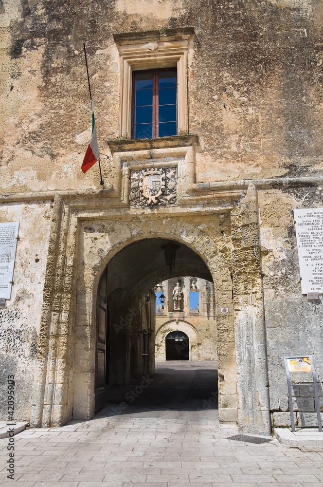 Ducal palace of Castromediano-Limburg. Cavallino. Puglia. Italy.
