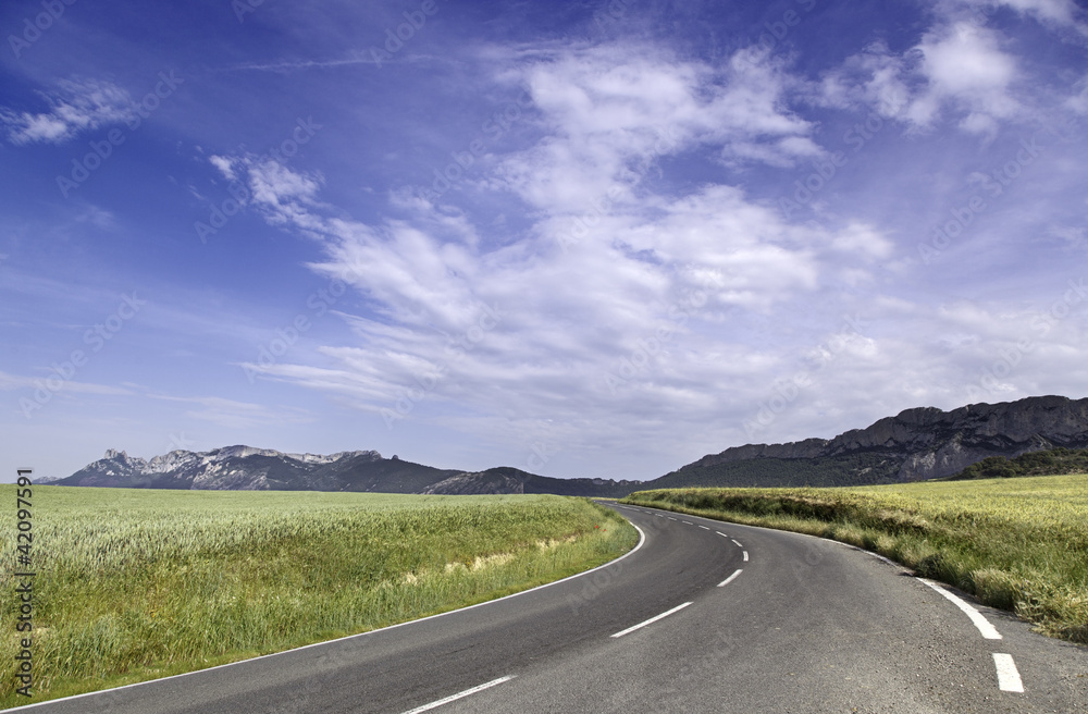 Fototapeta premium Landscape with road curve