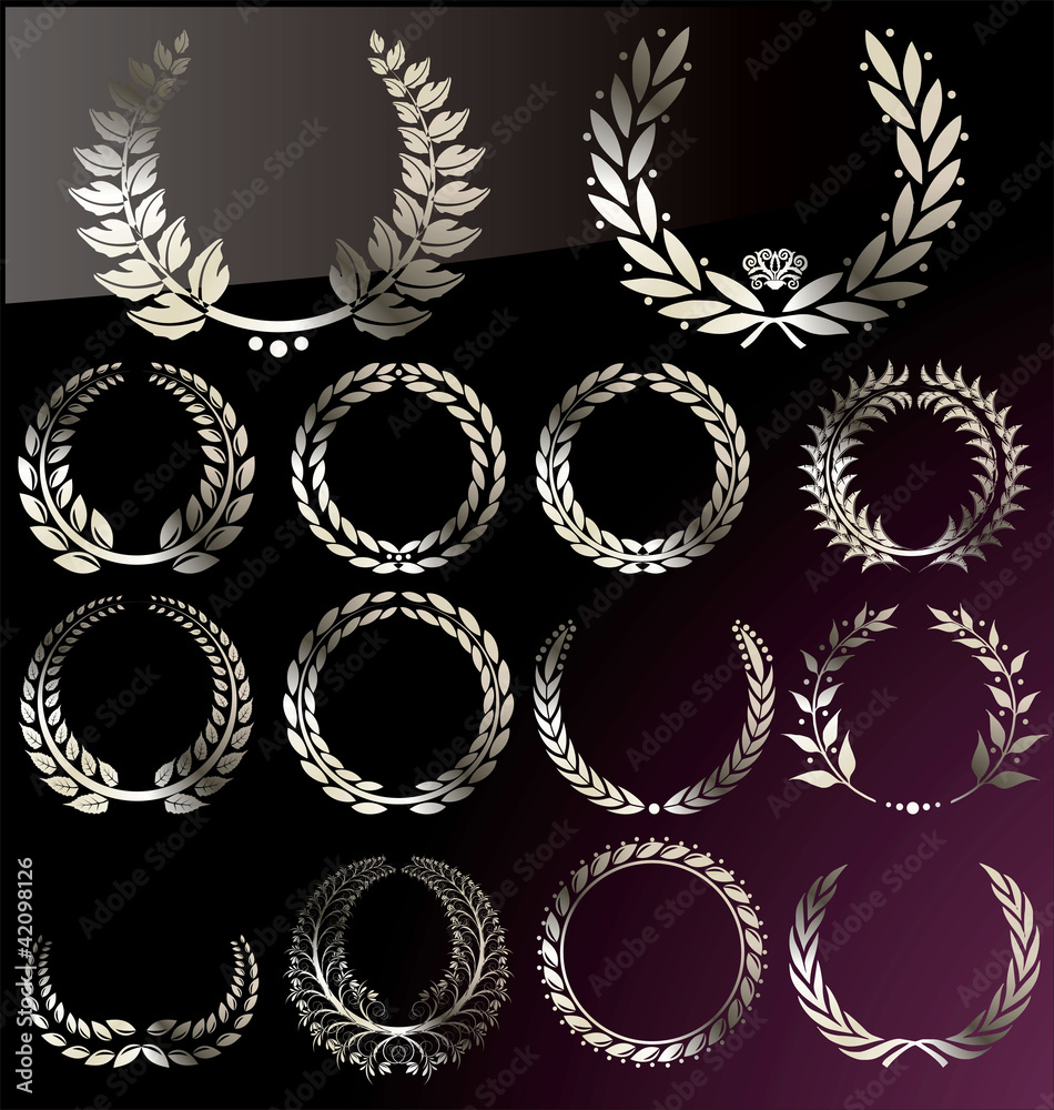 Laurel Wreath set Stock 벡터 | Adobe Stock