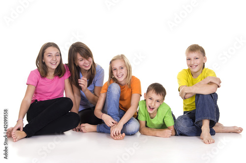 cute kids on white