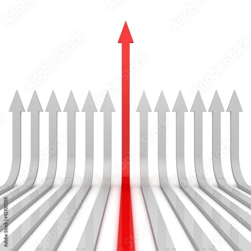 Success red arrow leader gr...