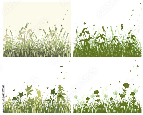 meadow silhouette set