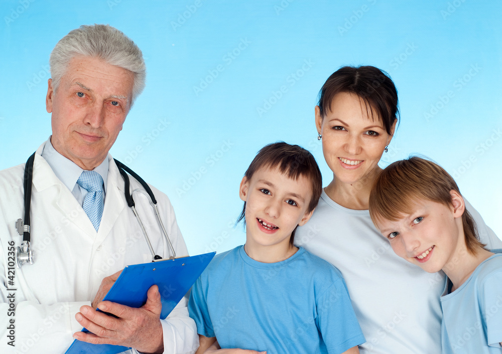 Beautiful Caucasian senior doctor with a patient Beautiful Caucasian senior doctor with a patient
