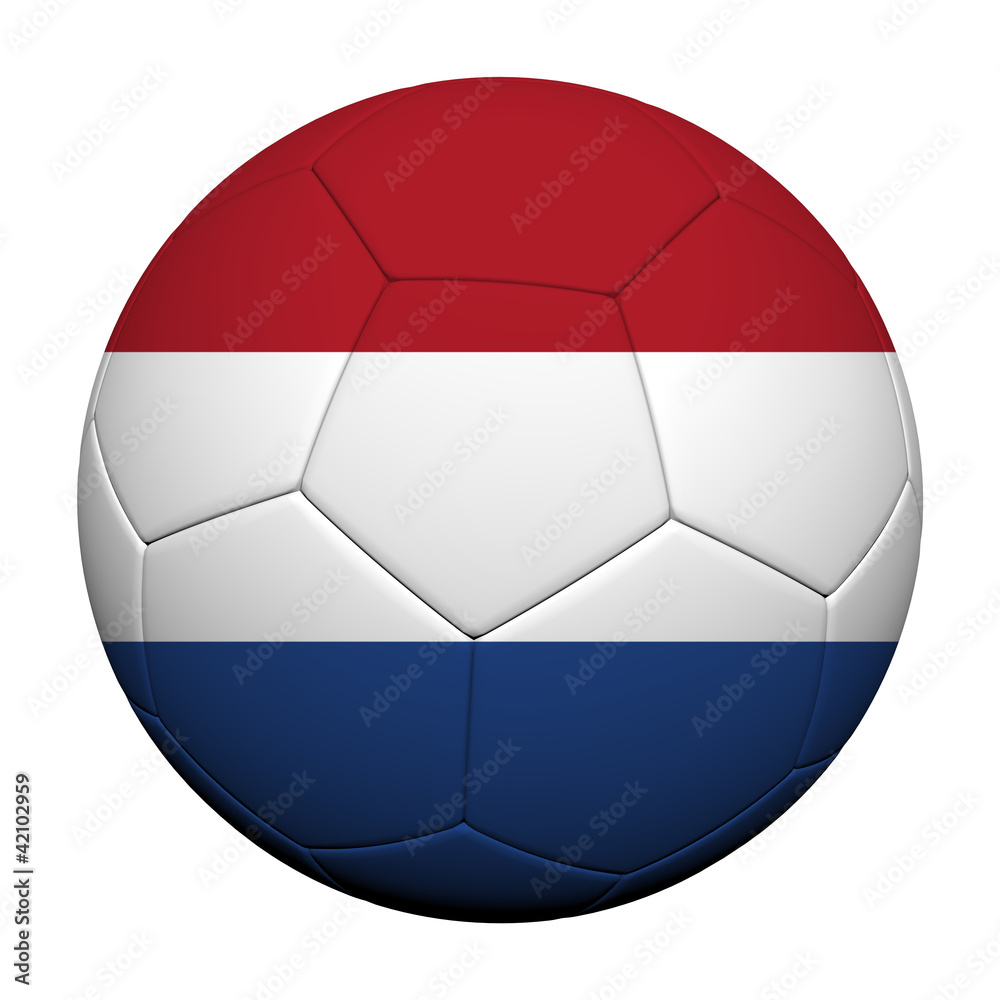 Netherlands Flag Pattern 3d rendering of a soccer ball