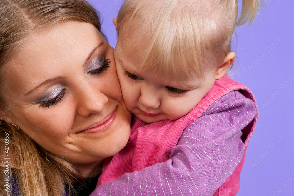 Pretty Caucasian mother and good daughter Pretty Caucasian mother and good daughter