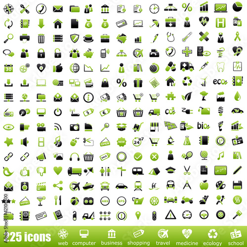 225 green icons