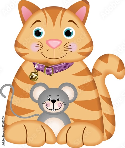 Kitten Playing with a Mouse