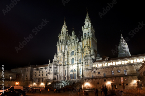 Stampa su tela Catedral de Santiago de Compostela - La Coruña