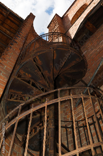 old iron spiral staircase